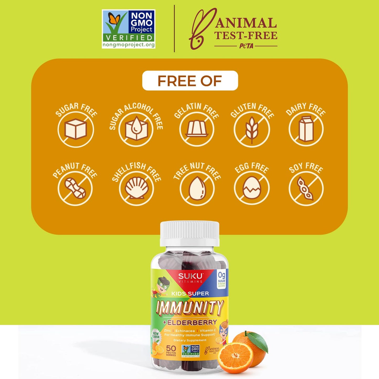 SUKU Vitamins Kids Immunity Gummies – Elderberry, Echinacea & Zinc