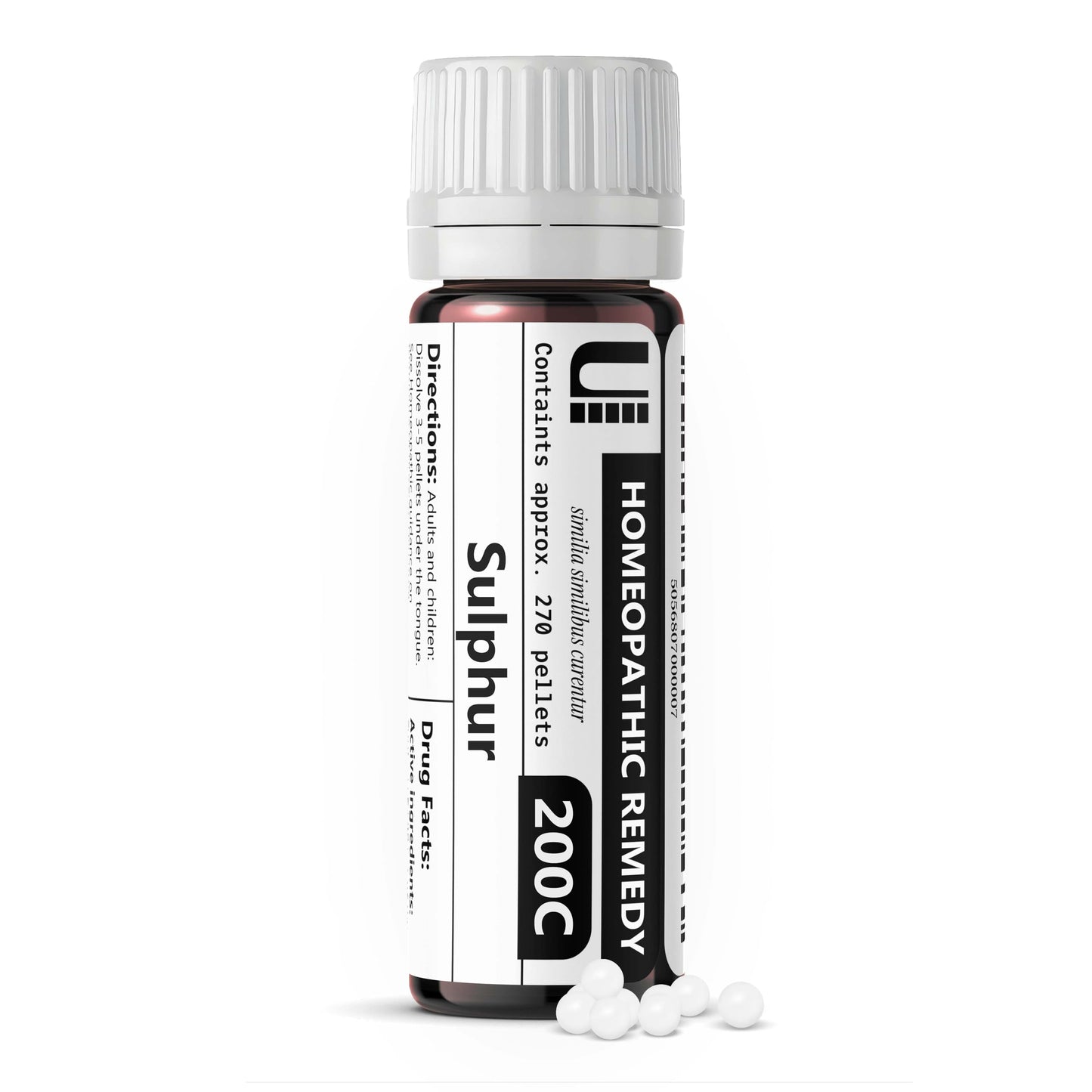Sulphur 200C Homeopathic Remedy, 270 Pellets – Lactose-Free, No Artificial Additives