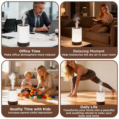 SUMAMAVIA Essential Oil Diffuser 150ML – 3-in-1 Portable Humidifier, 7-Color LED