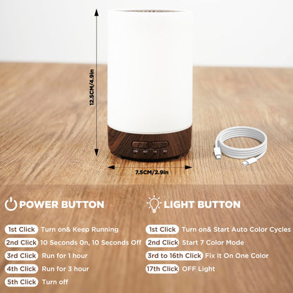 SUMAMAVIA Essential Oil Diffuser 150ML – 3-in-1 Portable Humidifier, 7-Color LED