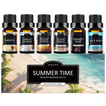 Summer Essential Oils Set — 6 Tropical Blends for Diffusers & Candles