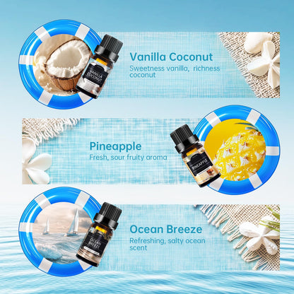 Summer Essential Oils Set — 6 Tropical Blends for Diffusers & Candles