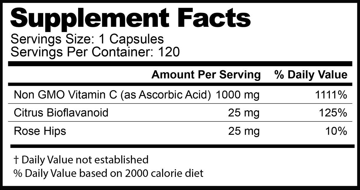 SummerSculpt Vitamin C 1000 mg - Immune Support with Rose Hips