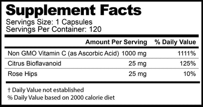 SummerSculpt Vitamin C 1000 mg - Immune Support with Rose Hips