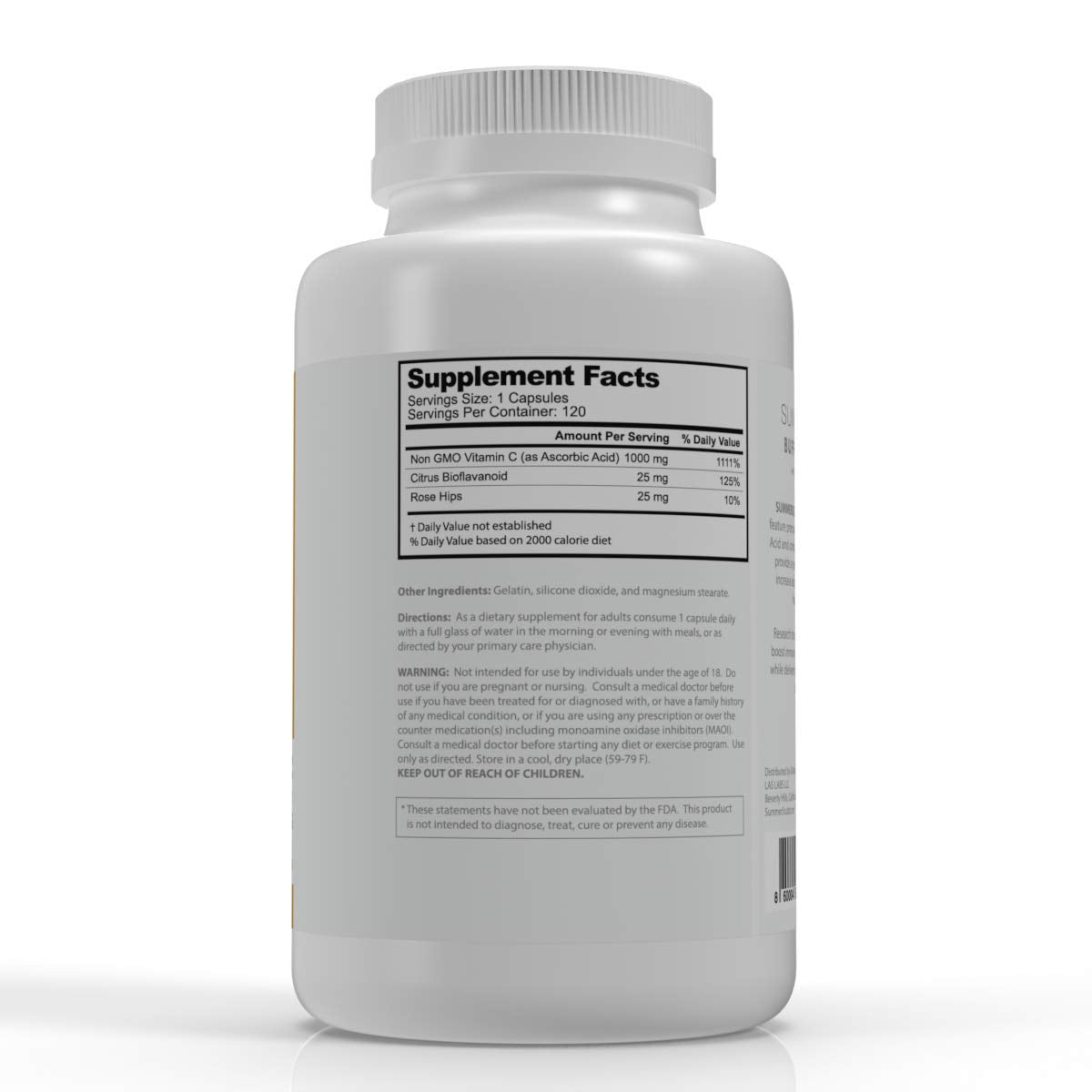 SummerSculpt Vitamin C 1000 mg - Immune Support with Rose Hips