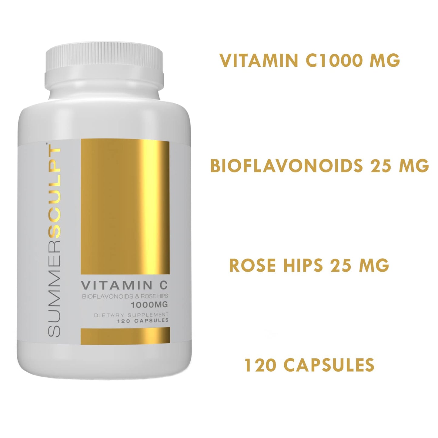 SummerSculpt Vitamin C 1000 mg - Immune Support with Rose Hips