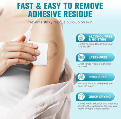 Summerbrite Adhesive Remover Wipes XL – No-Sting & Gentle for Skin, Ostomy & Dressings (36 Pack)