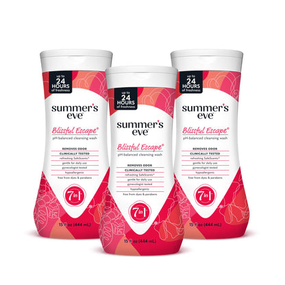 Summer's Eve Blissful Escape Daily Refreshing Feminine Body Wash – Pack of 3 (15 oz)