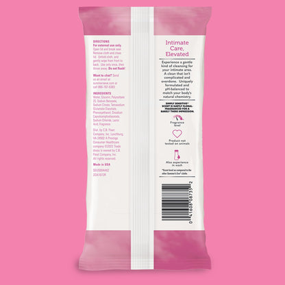Summer's Eve Simply Sensitive Daily Gentle Feminine Wipes - Removes Odor, pH Balanced, 32 Count, 4 Pack