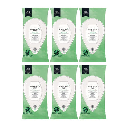 Summer's Eve Aloe Love Cleansing Cloths – 32 Count, 6 Pack | Gentle, pH-Balanced Wipes