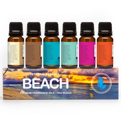 Beach Set of 6 Premium Fragrance Oils – Eternal Essence Oils (10ml each)