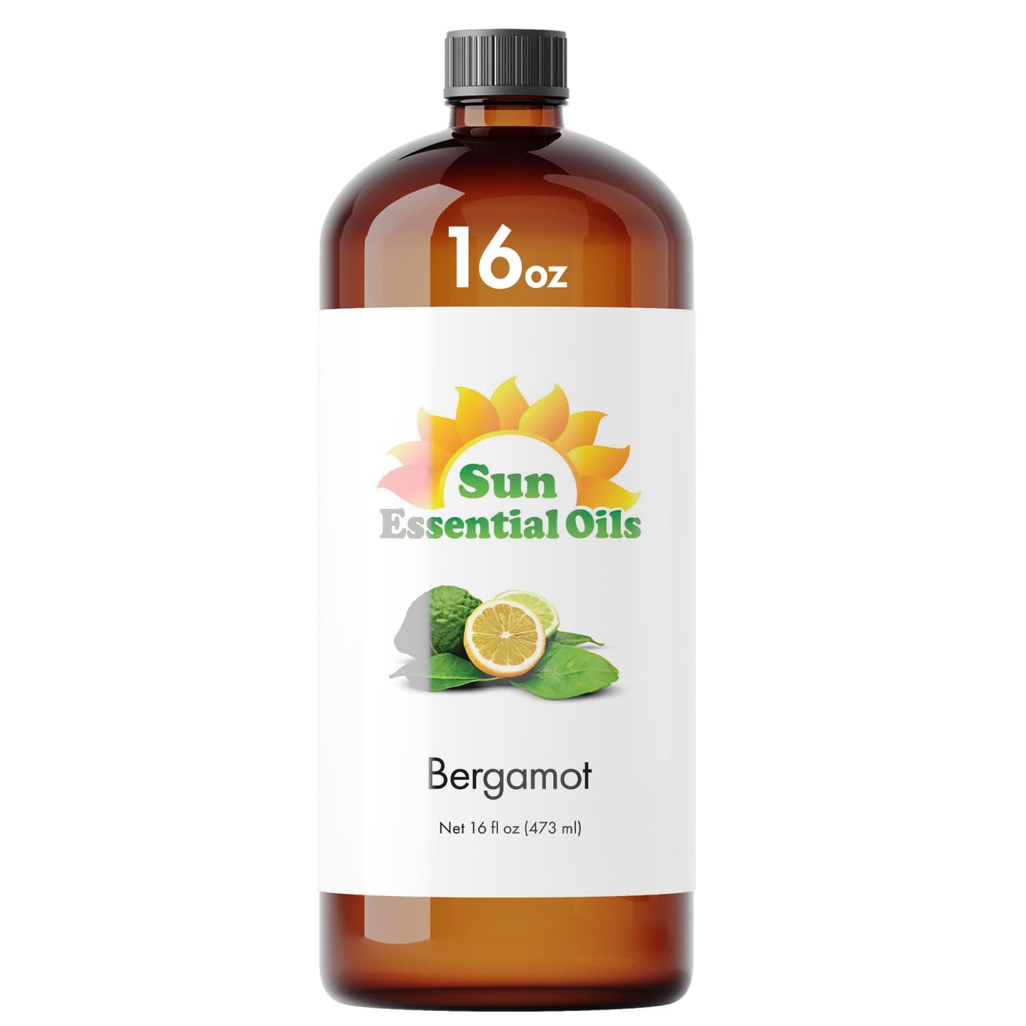 Sun Essential Oils Bergamot Essential Oil 16 oz Bulk for Skin, Hair, Aromatherapy, Soap & Diffuser