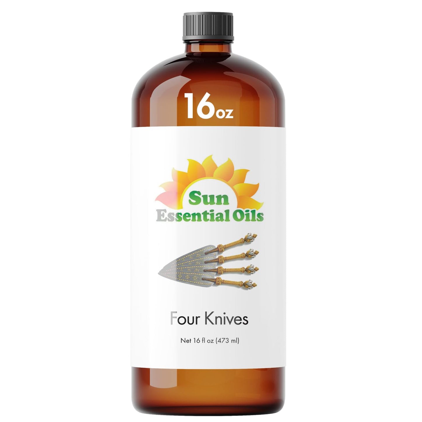 Sun Essential Oils – Four Knives Blend 16 oz | Eucalyptus, Clove, Rosemary, Lemon & Cassia – Spicy Aroma