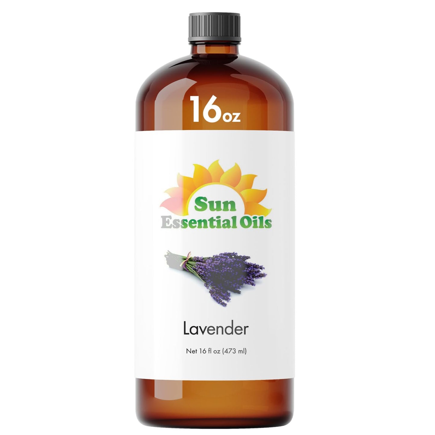 Sun Essential Oils Lavender Essential Oil 16 oz (473 ml) – Diffuser, Massage, Skin & Sleep Calming Aroma
