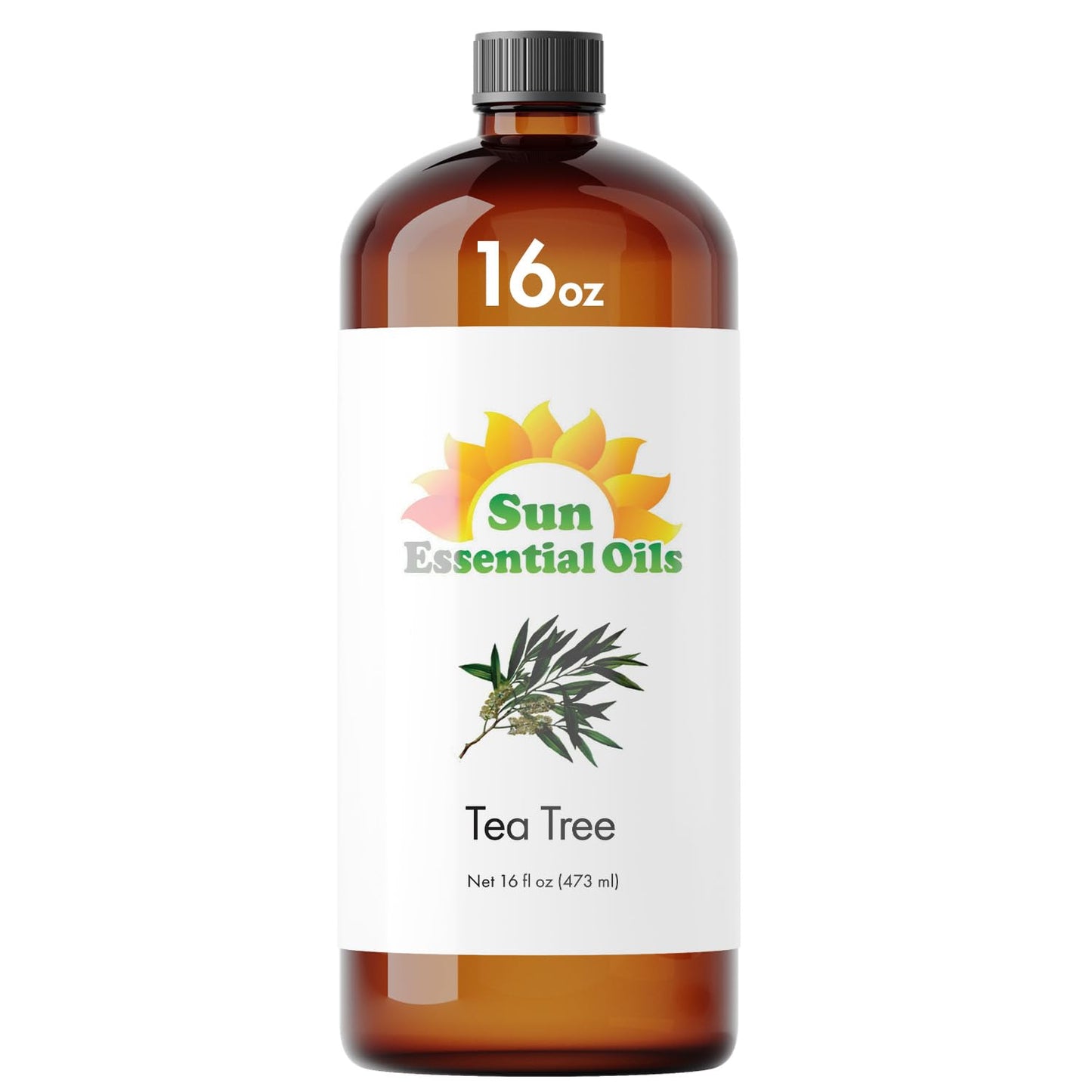 Sun Essential Oils - 16 oz Tea Tree Essential Oil for Skin, Hair, Diffuser & DIY Projects