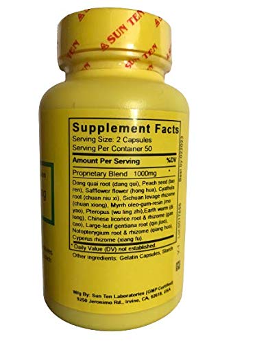 Sun Ten - Shen Tong Zhu Yu Tang (Cnidium & Chiang-huo) 100 Capsules, 243B 身痛逐瘀湯