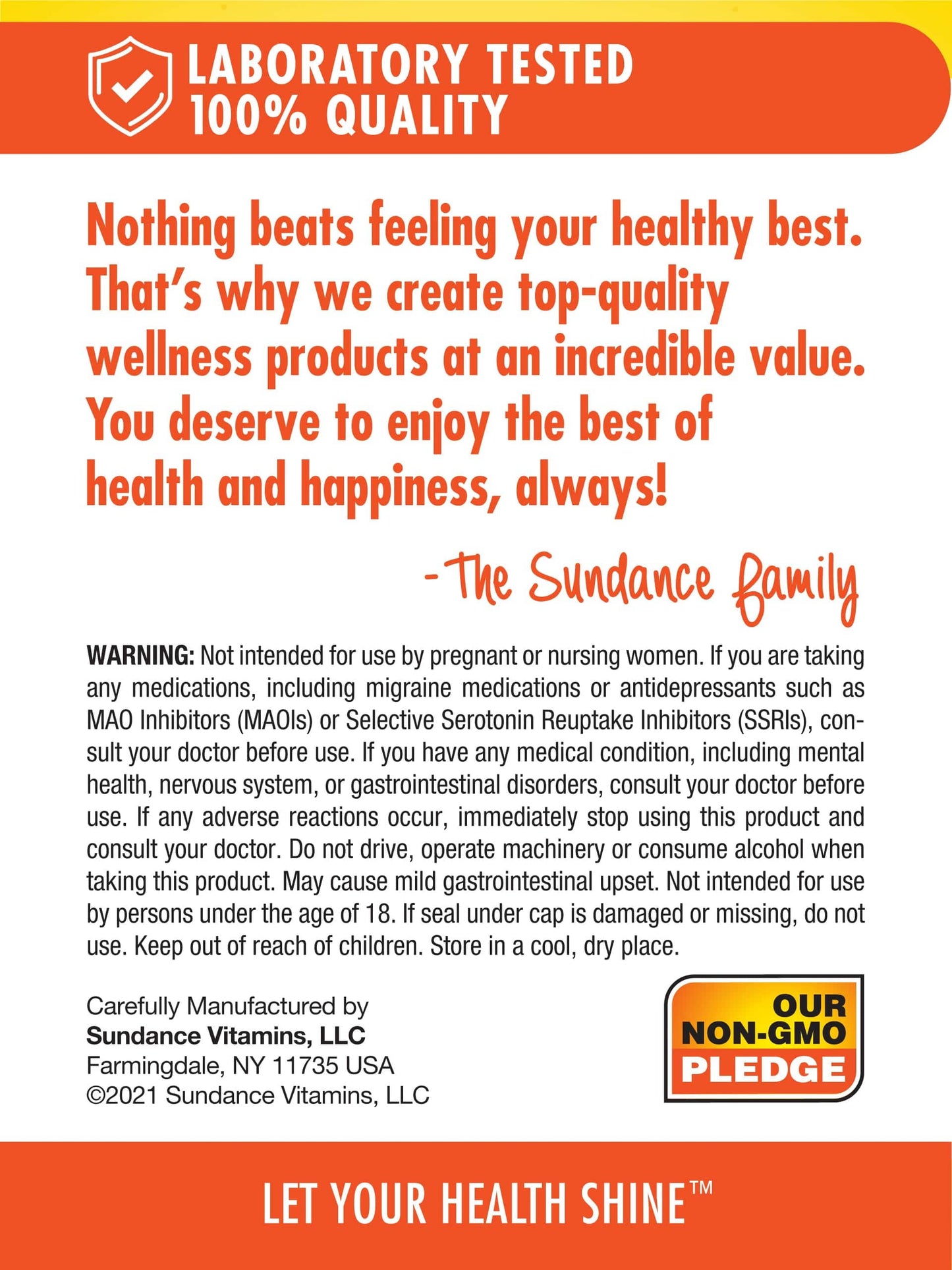 Sundance 5-HTP 100mg | 50 Capsules | 5 Hydroxtryptophan | Non-GMO & Gluten Free Supplement