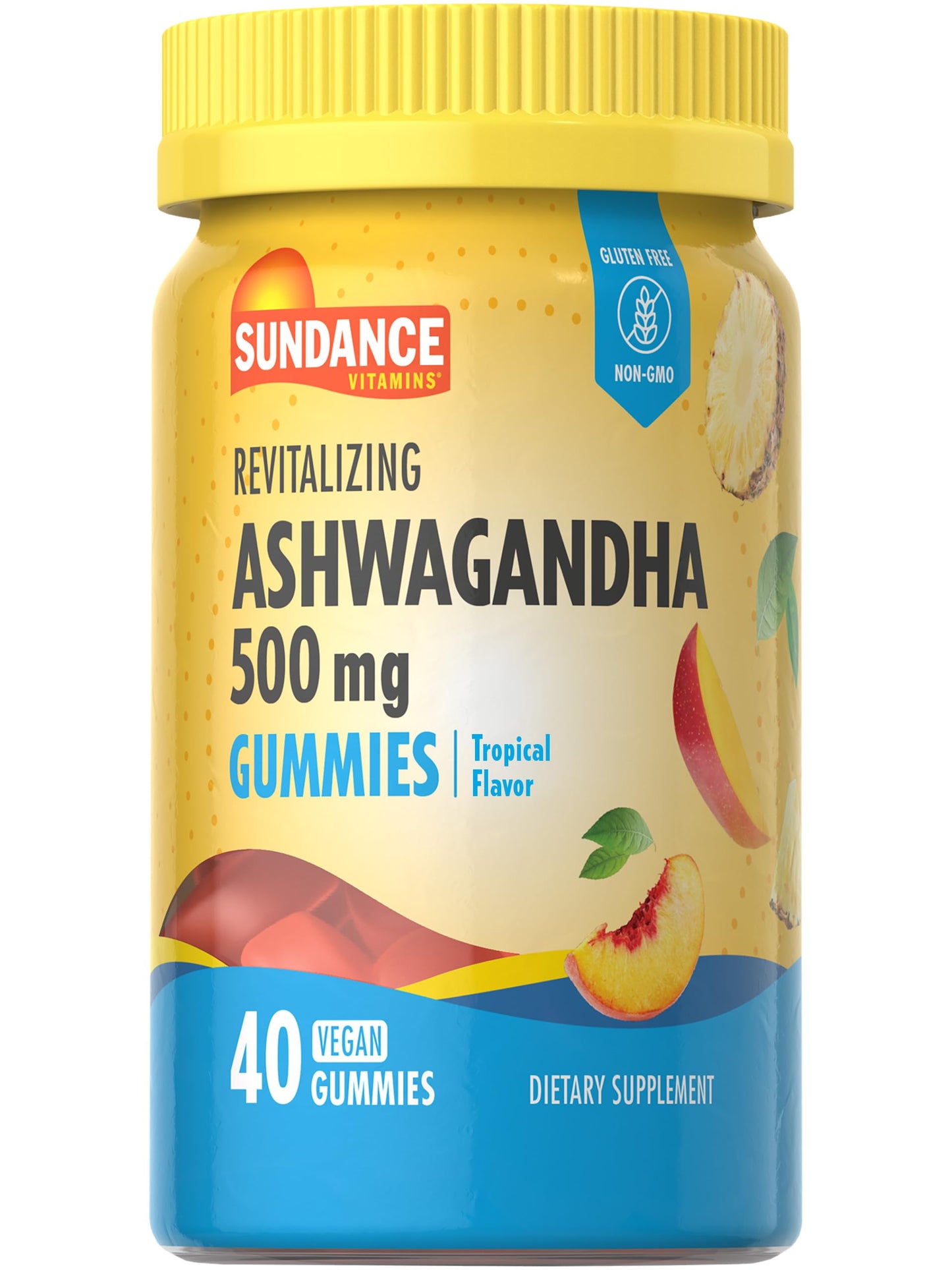 Sundance Ashwagandha Gummies | 500mg | 40 Vegan Gummies | Vegan, Non-GMO, and Gluten Free Supplement