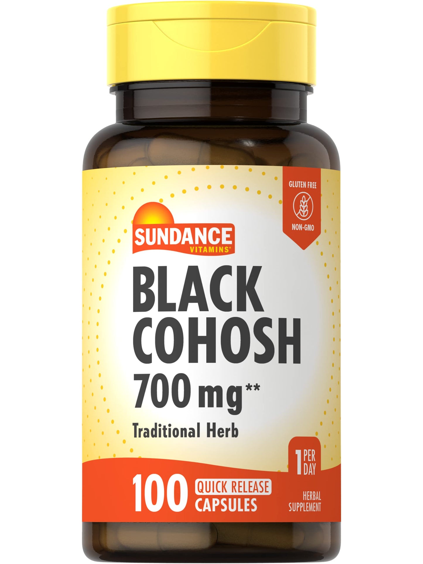 Sundance Black Cohosh 700mg – 100 Quick Release Capsules | Non-GMO, Gluten Free