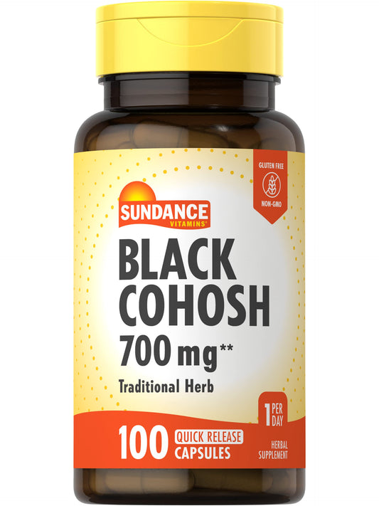 Sundance Black Cohosh 700mg – 100 Quick Release Capsules | Non-GMO, Gluten Free BritishVita | Premium UK Vitamins & Wellness Supplements