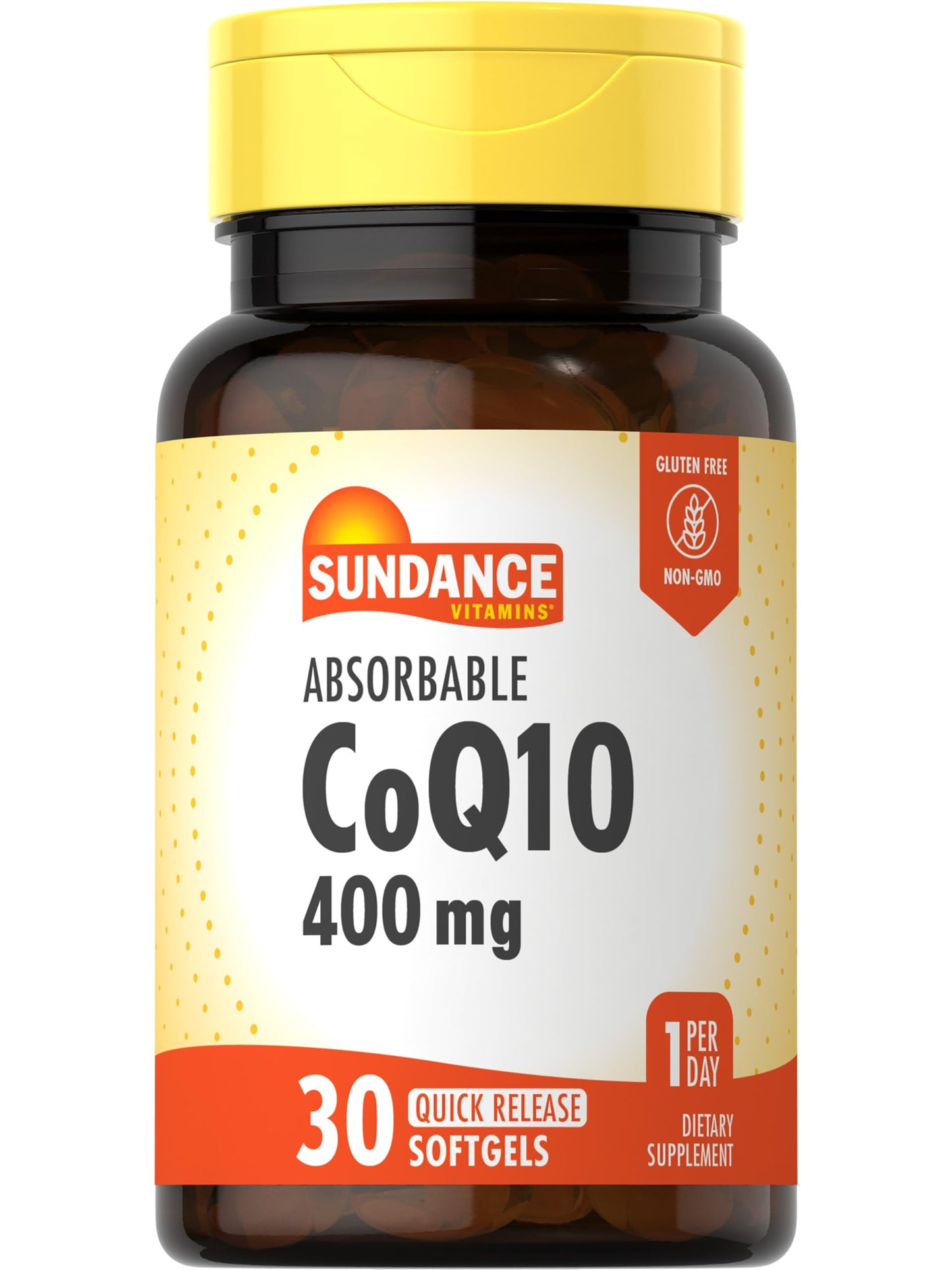 Sundance CoQ10 400 mg – 30 Softgels with Black Pepper Extract | Non-GMO, Gluten Free