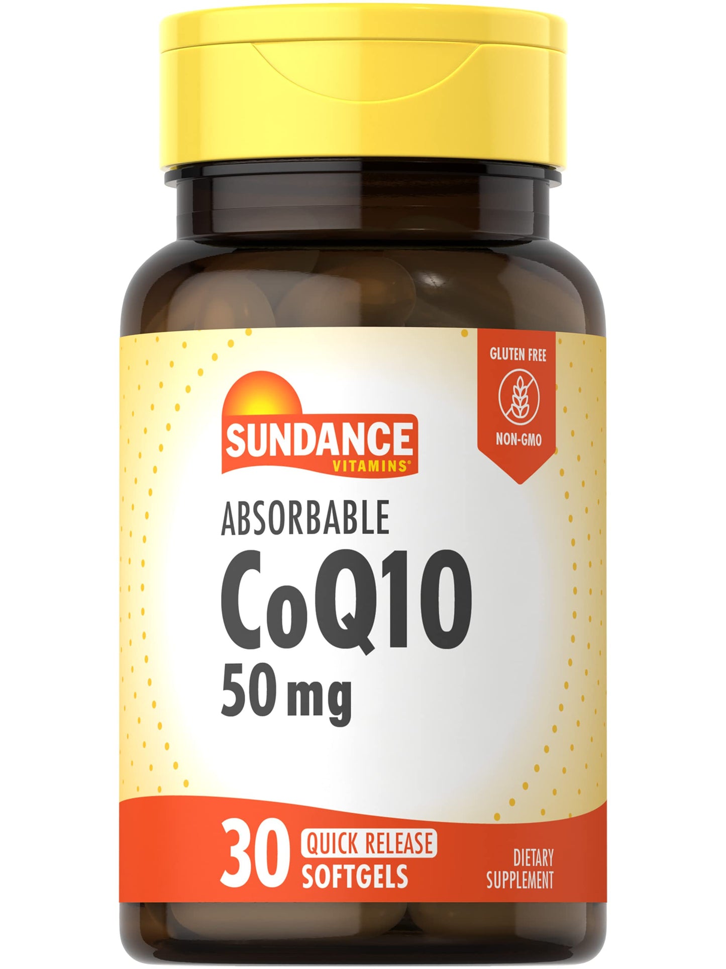 Sundance CoQ10 50mg – 30 Absorbable Softgels – Non-GMO & Gluten Free CoQ10 Supplement
