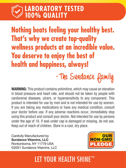 Sundance Horny Goat Weed Complex – 60 Capsules | Maca, Tribulus Terrestris & L-Arginine | Vegetarian, Non-GMO, Gluten Free