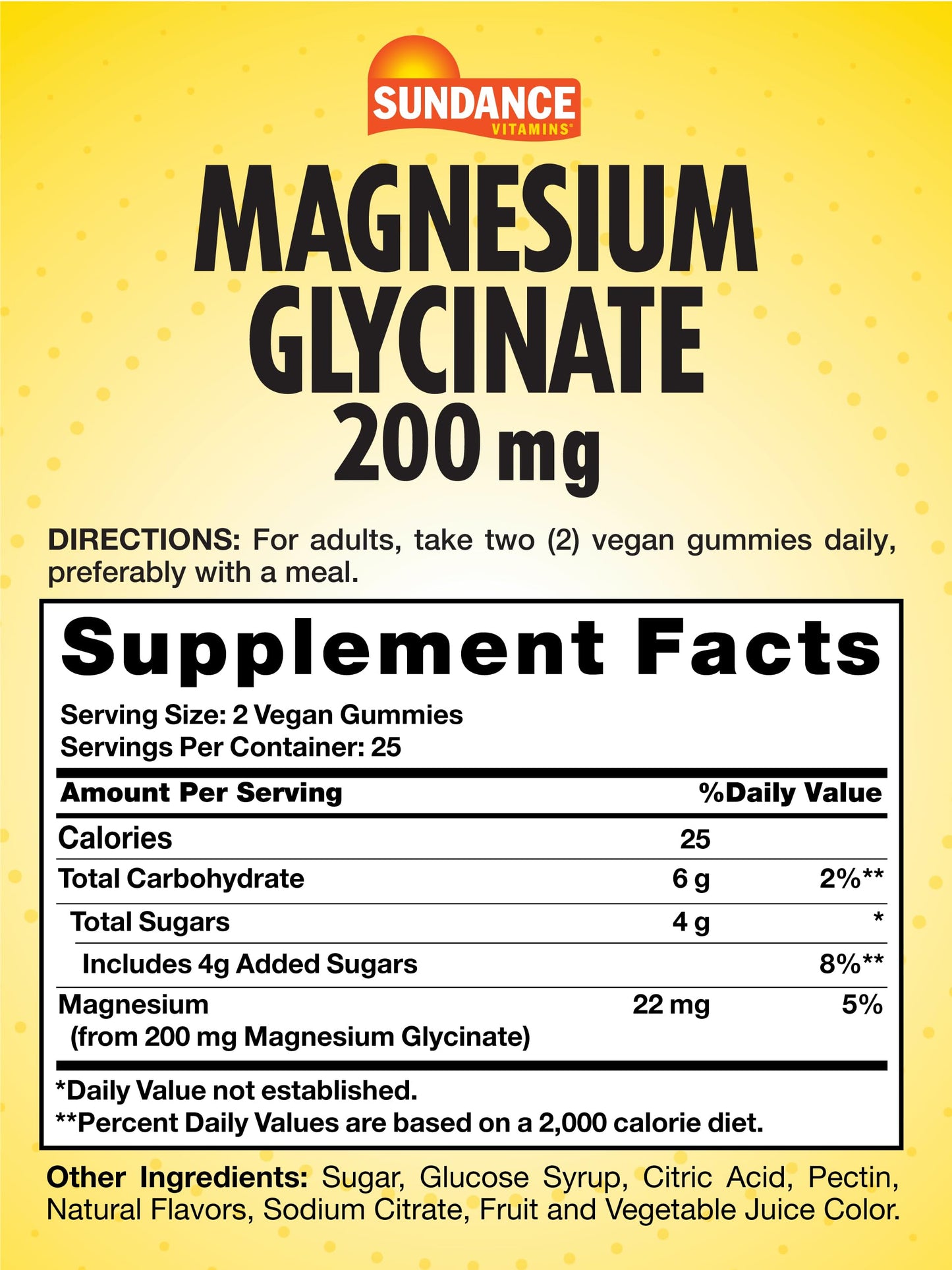 Magnesium Glycinate Gummies – Sundance, 200 mg per Serving, 50 Count, Grape (Vegan, Non-GMO, Gluten Free)