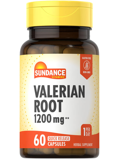 Sundance Valerian Root Supplement 1200 mg | 60 Quick-Release Capsules | Non-GMO & Gluten Free
