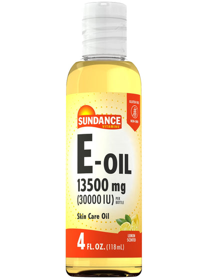 Sundance Vitamin E-Oil for Skin – 13,500 mg (30,000 IU) • 4 fl oz • Lemon Scented
