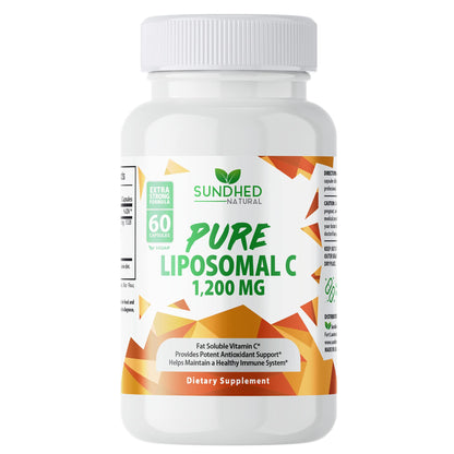 Sundhed Natural Liposomal Vitamin C - 1200mg Immune Support & Collagen Health | 60 Capsules