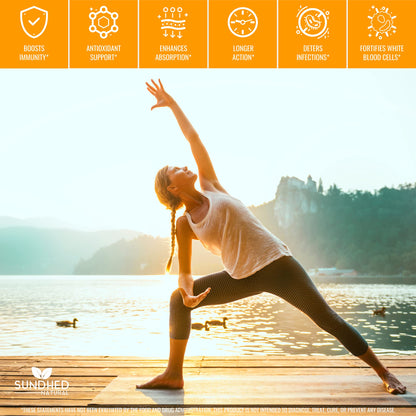 Sundhed Natural Liposomal Vitamin C - 1200mg Immune Support & Collagen Health | 60 Capsules