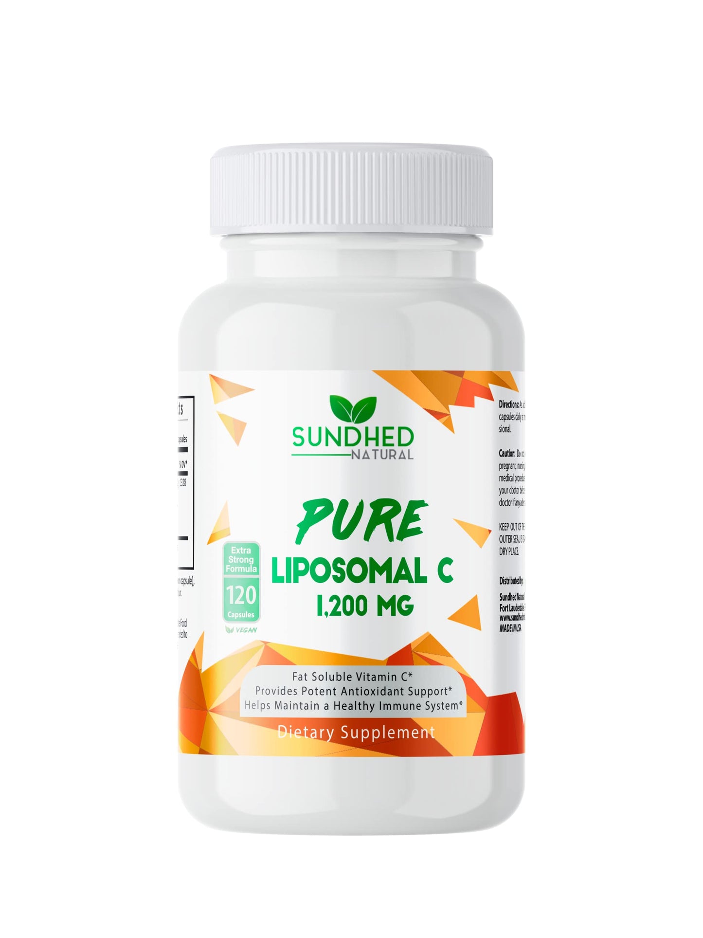 Sundhed Natural Pure Liposomal Vitamin C 1200mg – Immune Support & Skin Health (120 Capsules)