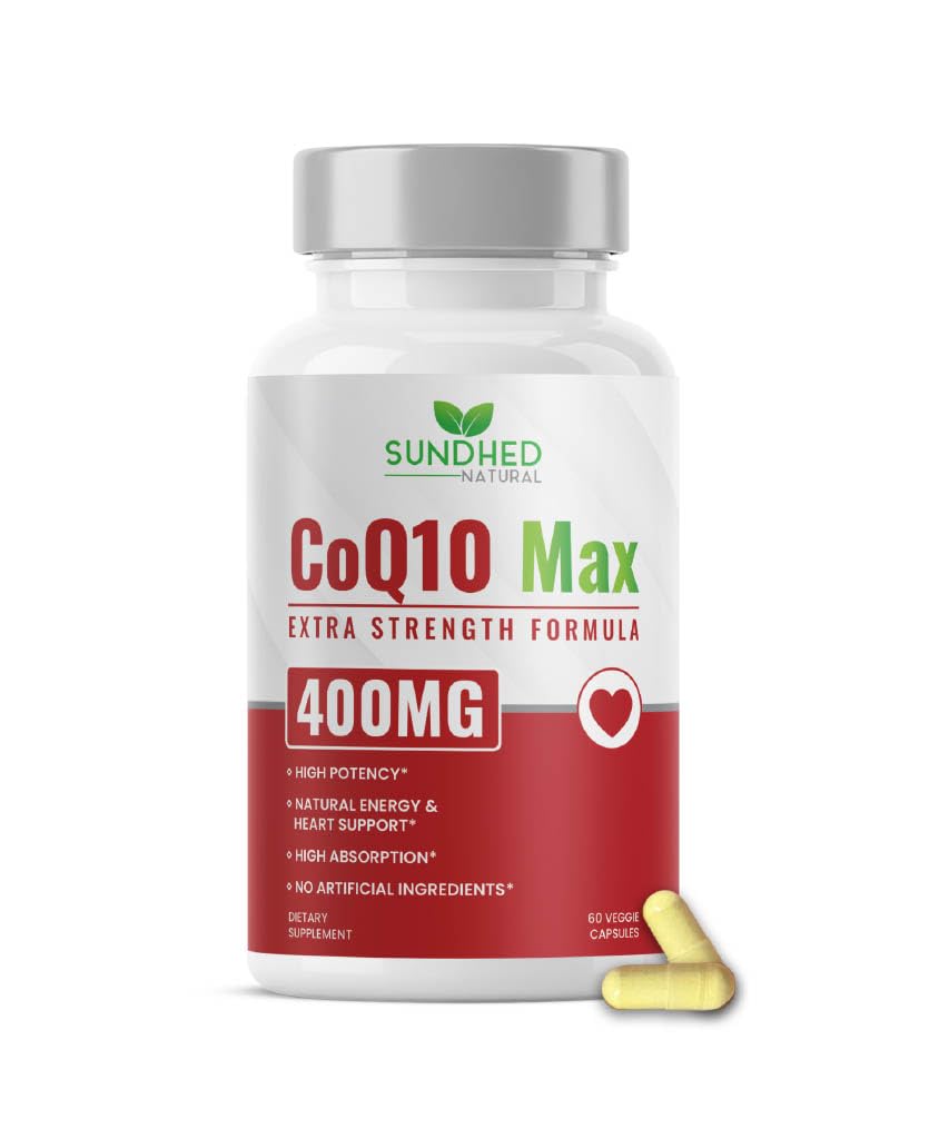 Sundhed Natural CoQ10 400mg Vegan | Ultra High Absorption CoQ10 Supplement