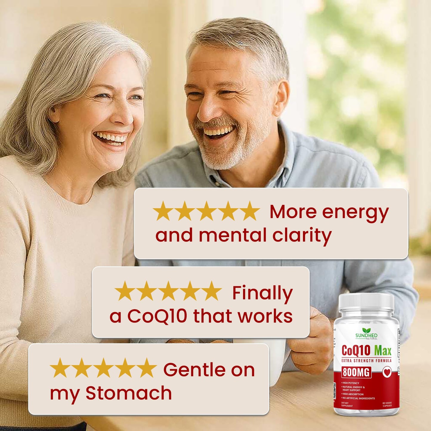Sundhed Natural CoQ10 800mg – 60 Capsules | Extra Strong Antioxidant