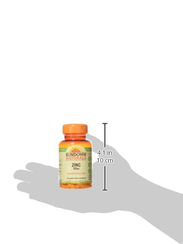 Sundown Zinc Gluconate 50 mg Caplets – 100 ct | Gluten-Free, Vegetarian