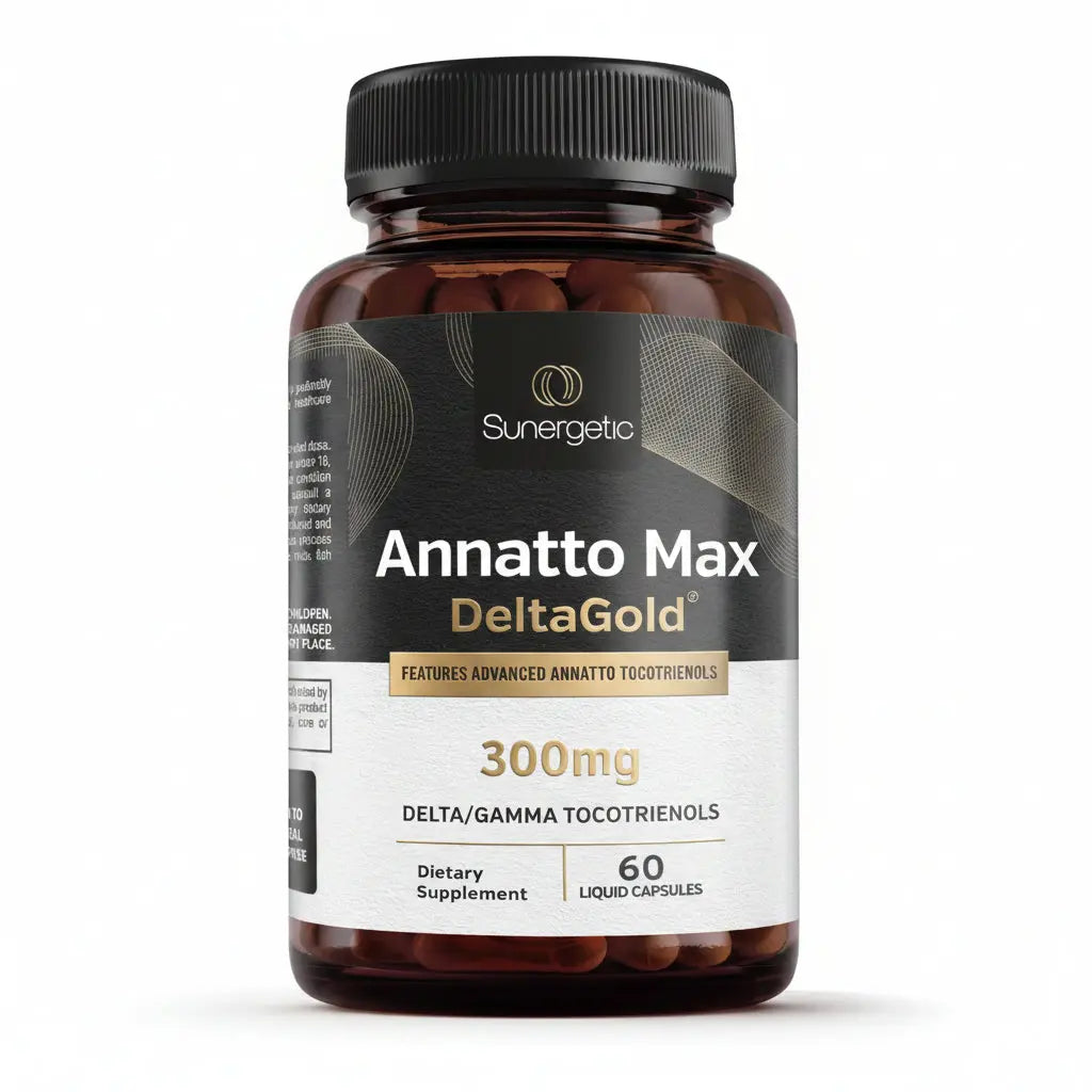 Sunergetic Premium Annatto Tocotrienol 300 mg with DeltaGold — Delta+Gamma Tocotrienols, 60 Liquid Capsules BritishVita | Premium UK Vitamins & Wellness Supplements