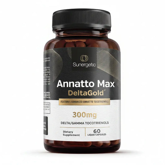 Sunergetic Premium Annatto Tocotrienol 300 mg with DeltaGold — Delta+Gamma Tocotrienols, 60 Liquid Capsules BritishVita | Premium UK Vitamins & Wellness Supplements