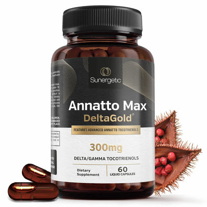 Sunergetic Premium Annatto Tocotrienol 300 mg with DeltaGold — Delta+Gamma Tocotrienols, 60 Liquid Capsules BritishVita | Premium UK Vitamins & Wellness Supplements