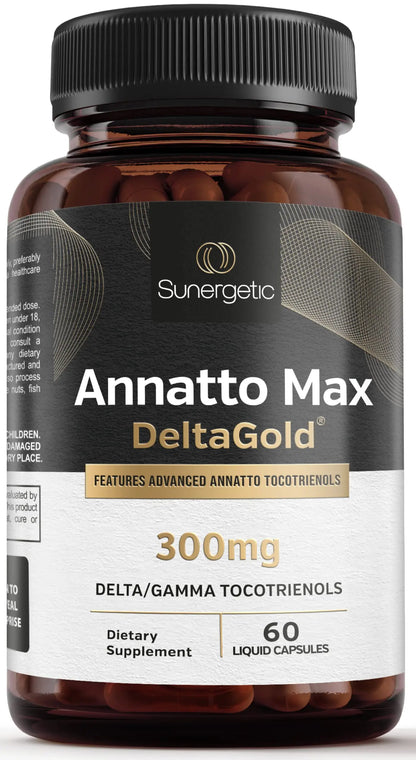 Sunergetic Premium Annatto Tocotrienol 300 mg with DeltaGold — Delta+Gamma Tocotrienols, 60 Liquid Capsules BritishVita | Premium UK Vitamins & Wellness Supplements
