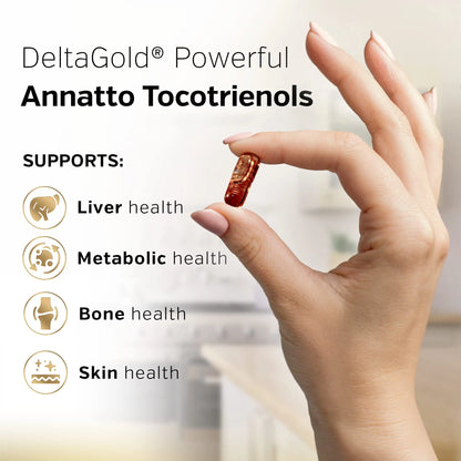 Sunergetic Premium Annatto Tocotrienol 300 mg with DeltaGold — Delta+Gamma Tocotrienols, 60 Liquid Capsules BritishVita | Premium UK Vitamins & Wellness Supplements