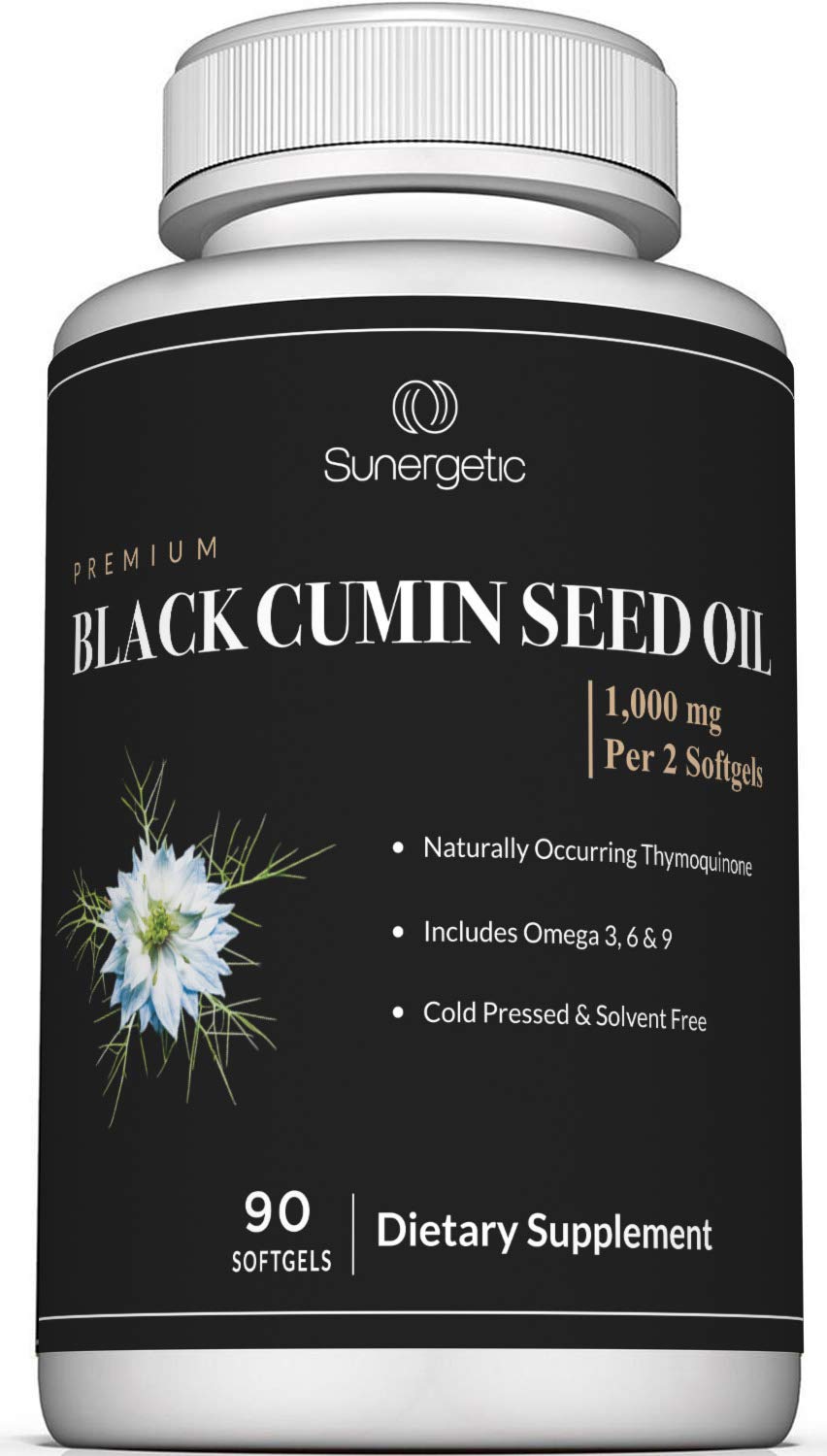 Sunergetic Black Cumin Seed Oil Softgels – 1,000mg per Serving, 90 Softgels