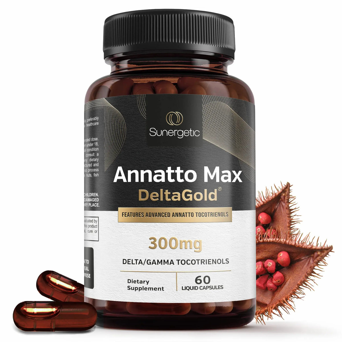 Sunergetic Premium Annatto Tocotrienol 300 mg with DeltaGold — Delta+Gamma Tocotrienols, 60 Liquid Capsules BritishVita | Premium UK Vitamins & Wellness Supplements