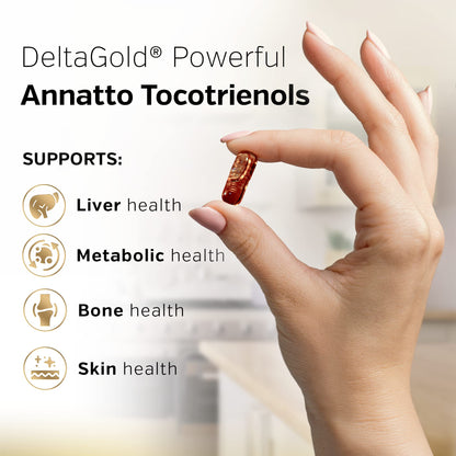 Sunergetic Annatto Tocotrienols 300mg with DeltaGold – Vitamin E for Liver, Heart & Immune Health