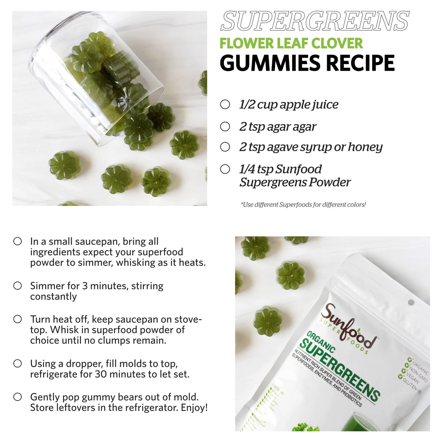 Sunfood Supergreens - Organic Greens Powder with Probiotics (8 oz)