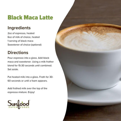 Sunfoods Organic Black Maca Powder - Raw Peruvian Black Maca, 4 oz Bag | Vegan, Gluten-Free
