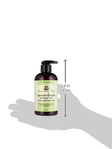 Sunny Isle Lemon Grass Massage & Aromatherapy Oil - Brown, 8 Fluid Ounce