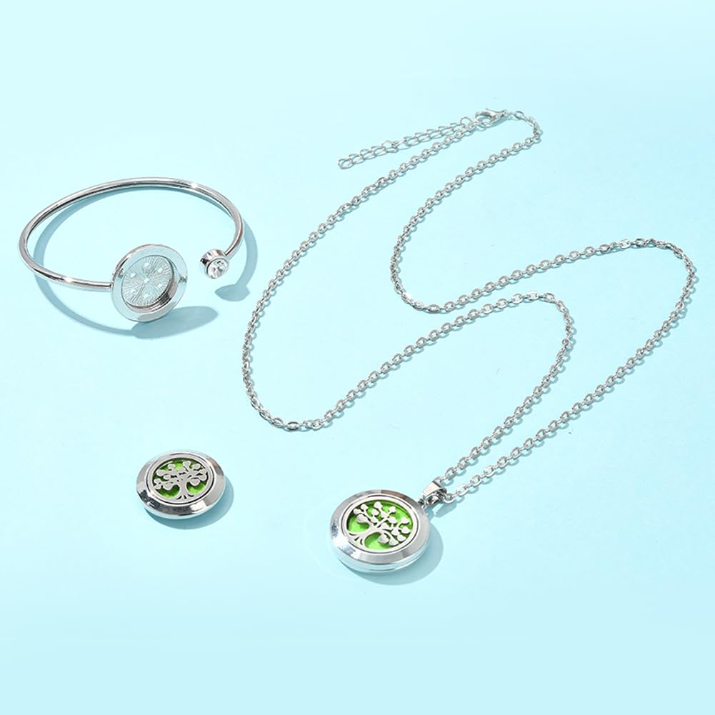 SUNNYCLUE Essential Oil Diffuser Bracelet & Necklace Set | Aromatherapy Jewelry