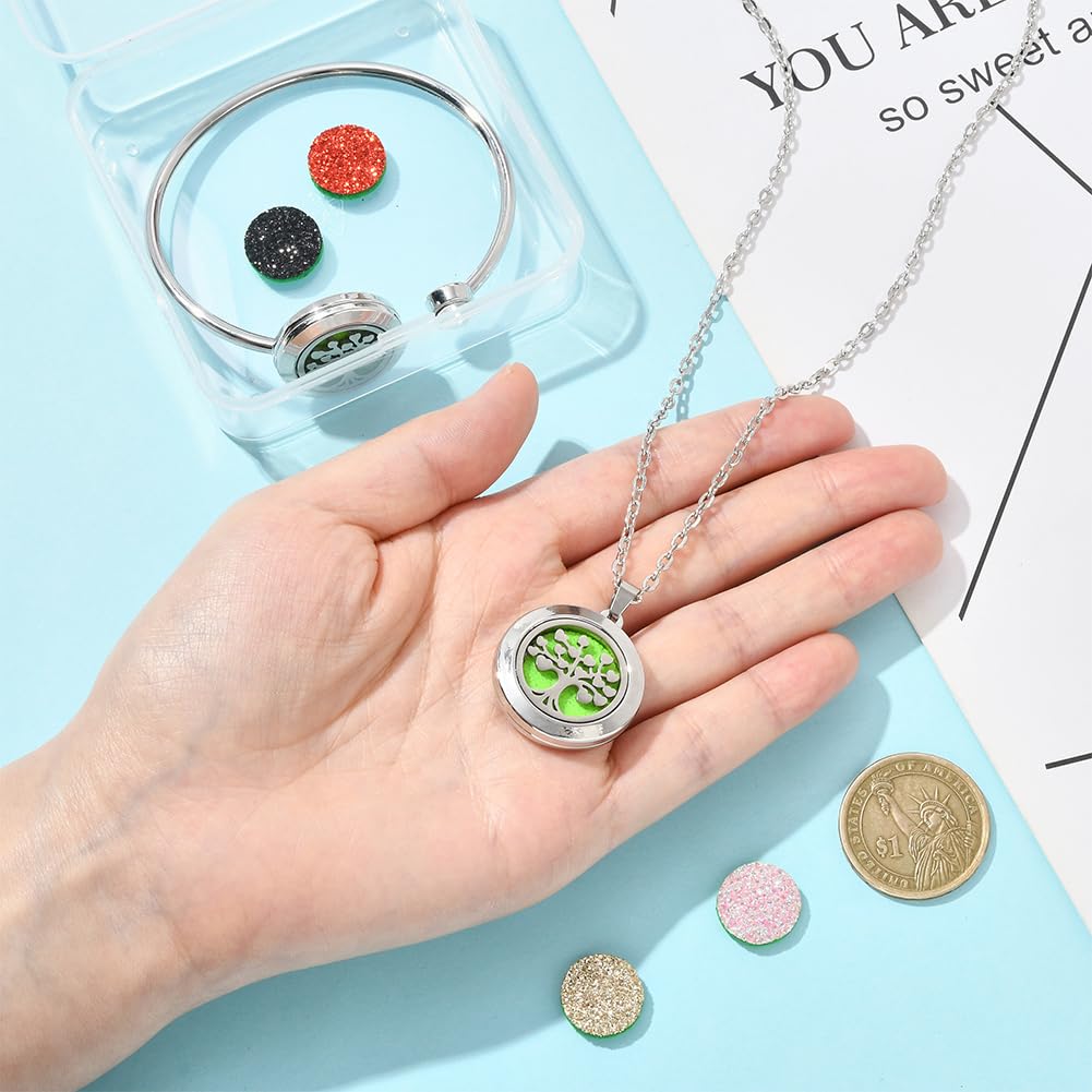 SUNNYCLUE Essential Oil Diffuser Bracelet & Necklace Set | Aromatherapy Jewelry