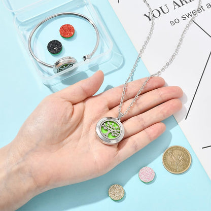 SUNNYCLUE Essential Oil Diffuser Bracelet & Necklace Set | Aromatherapy Jewelry